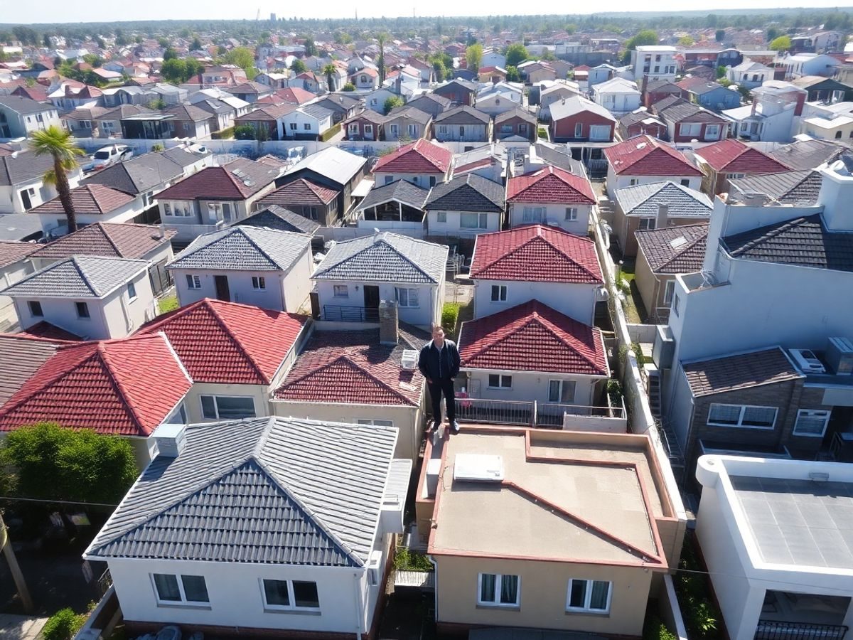 Clădiri moderne și o persoană fericită