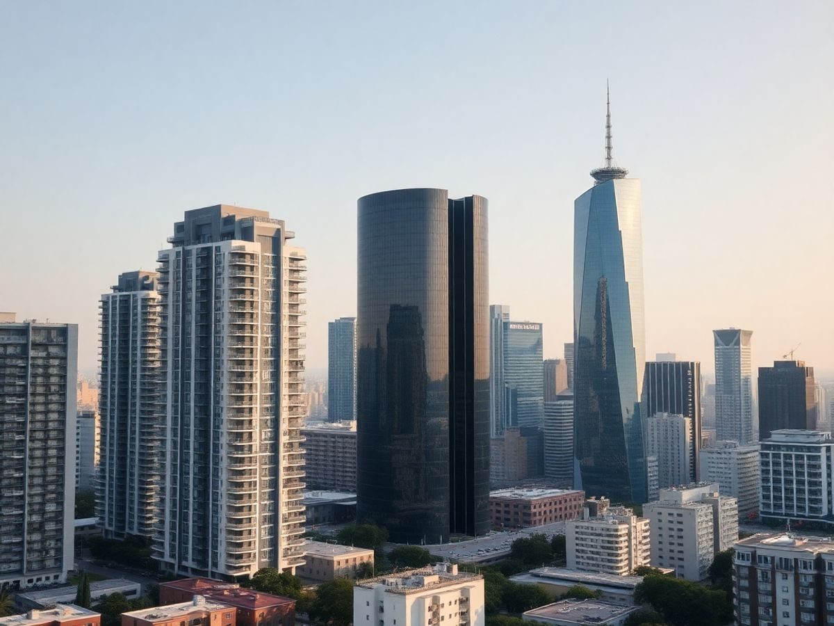 Palate luxoase și clădiri de birouri moderne în București.